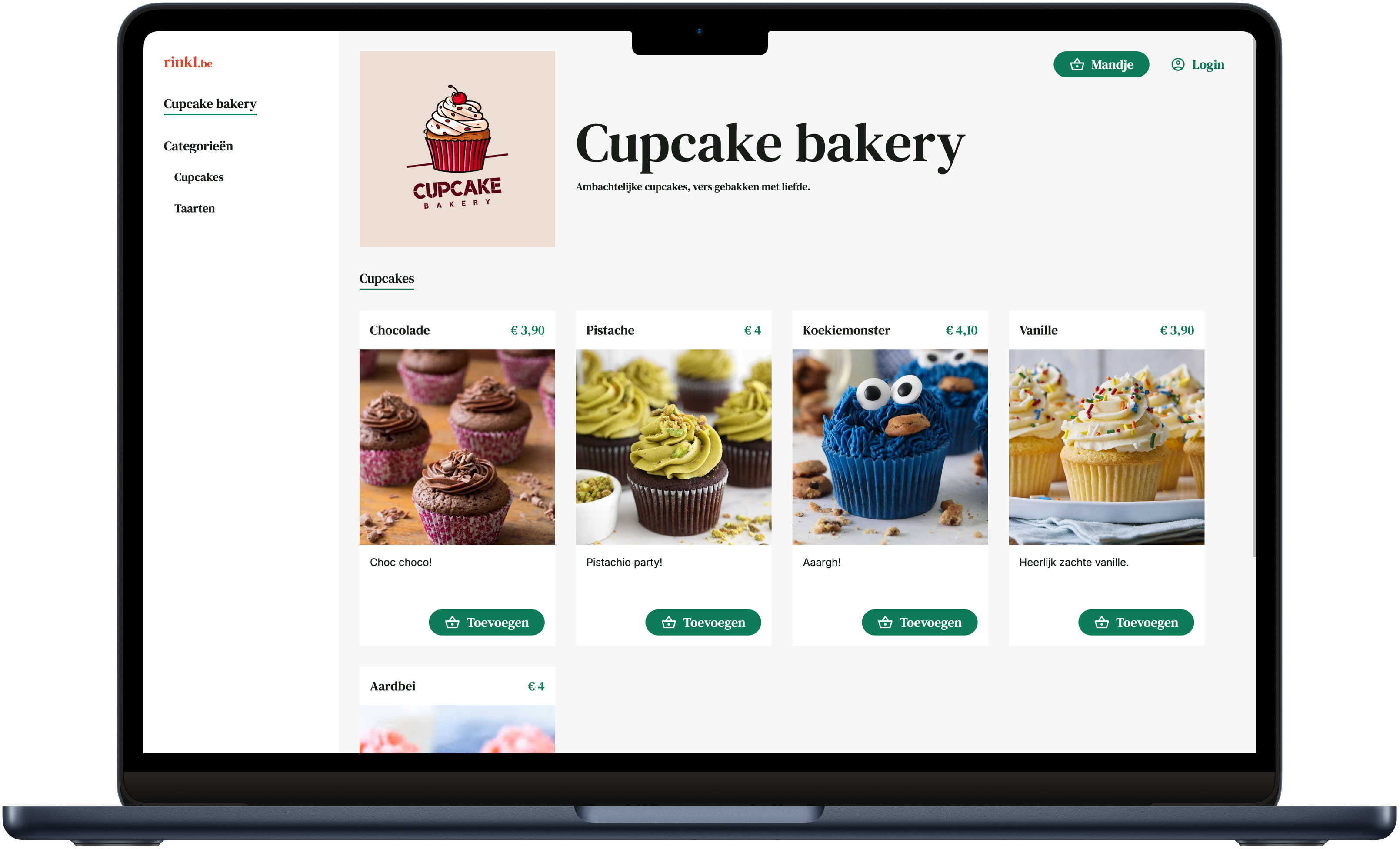 Rinkl webshop beheren op desktop